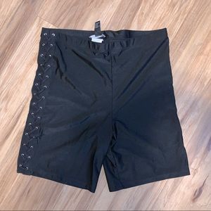 Forever 21 side lace up biker shorts